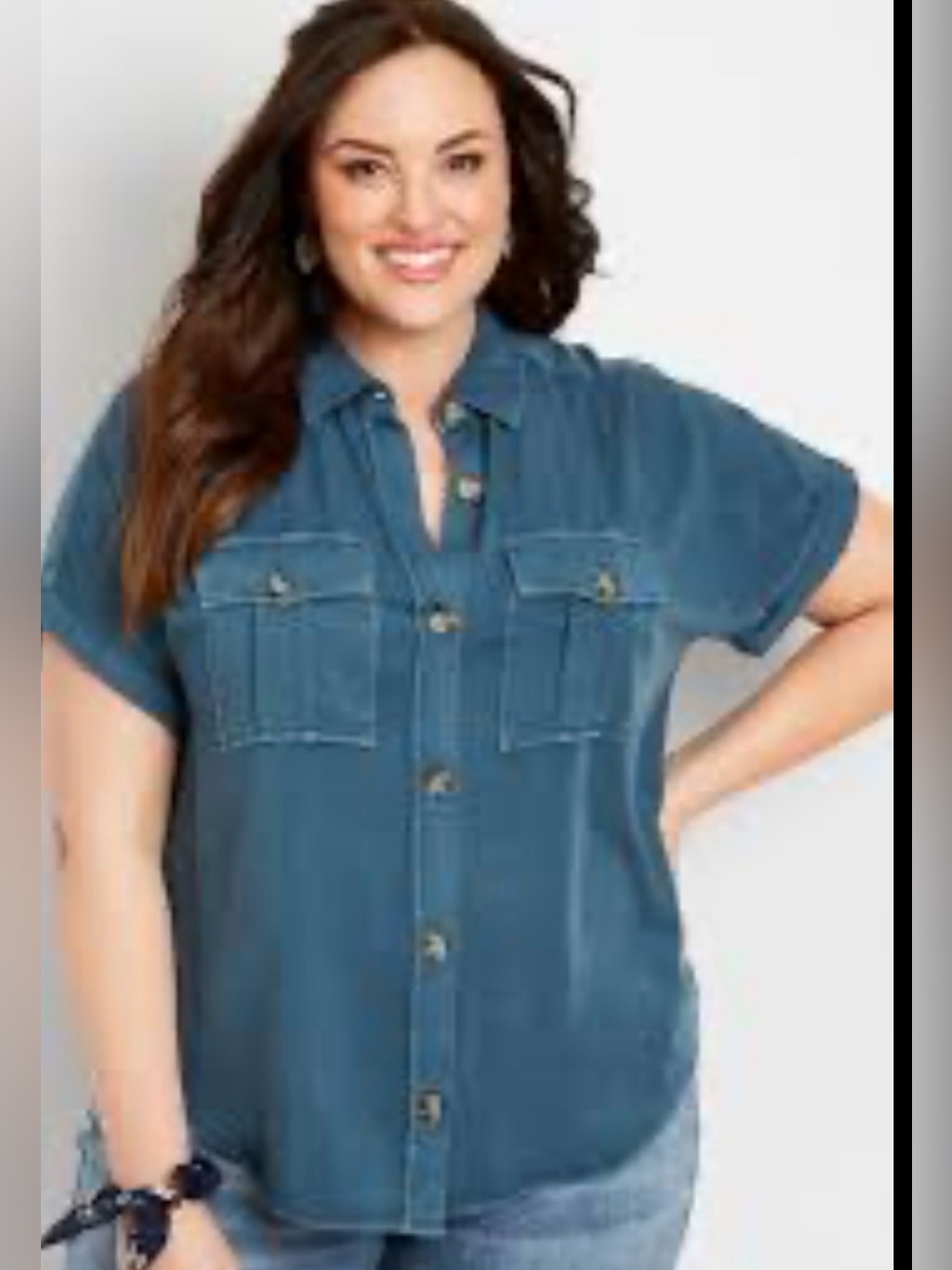 Maurices Black Button Down Shirt Soft Fabric